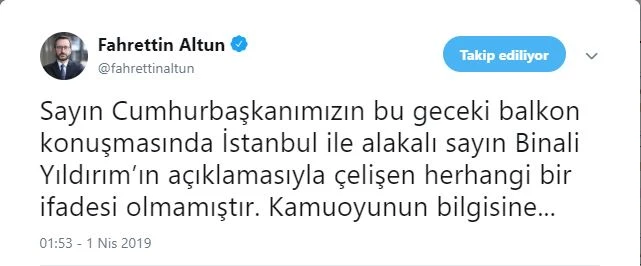 Cumhurbaşkanlığı İletişim Başkanı Fahrettin Altun'dan 'İstanbul' açıklaması
